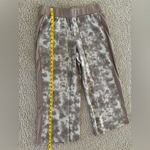 LOGO by Lori Goldstein Abstract Brown and Cream Wide Leg Pants